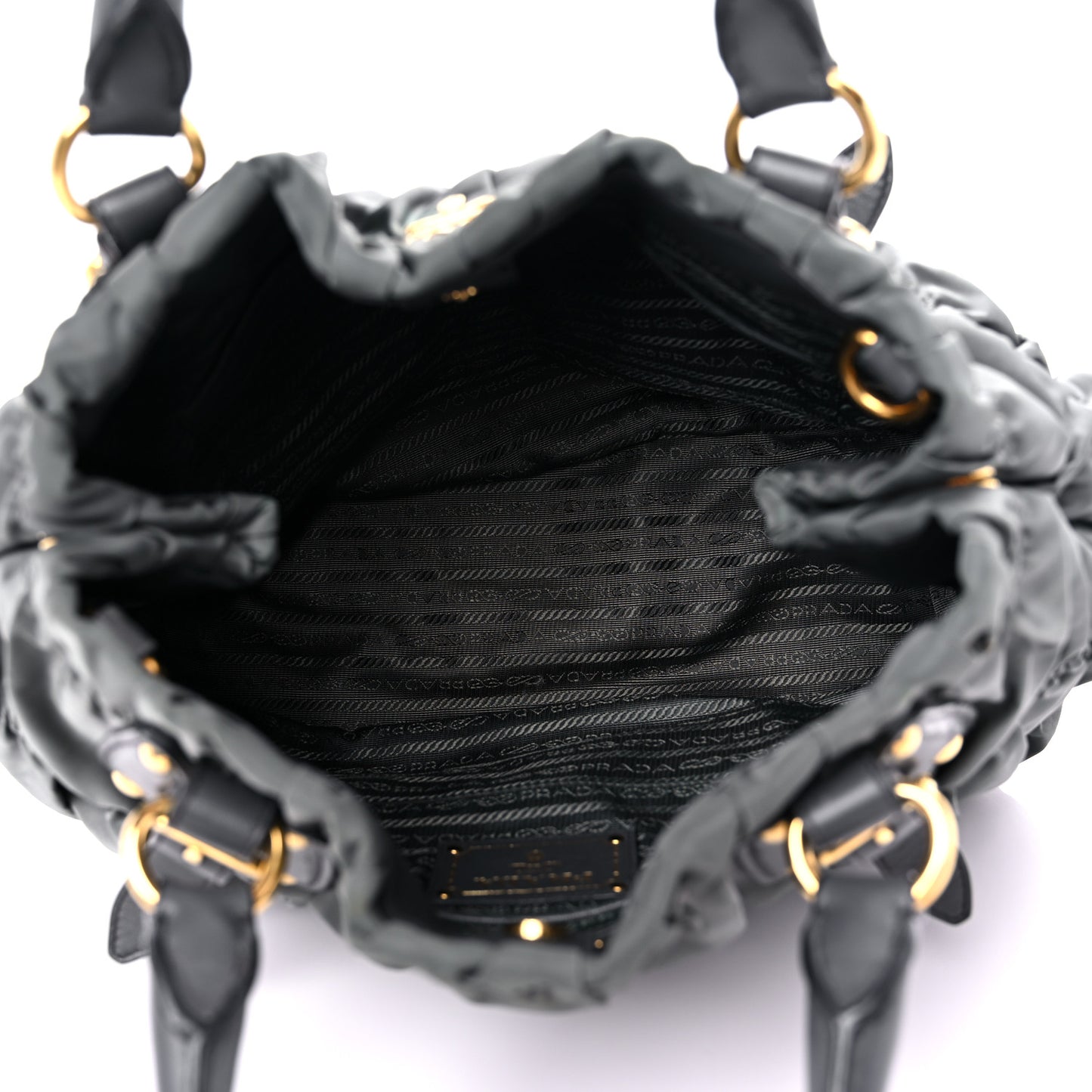Tessuto Nylon Gaufre Tote Fumo