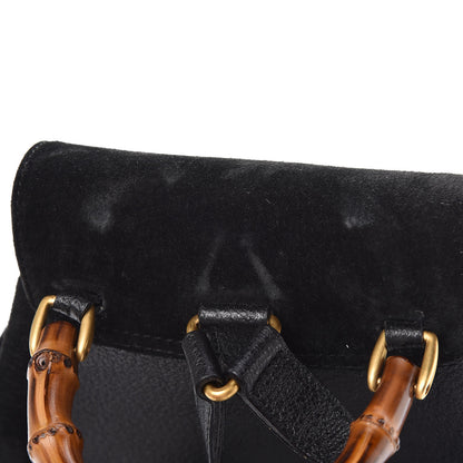 Gucci Calfskin Suede Bamboo Backpack Black 9 of 9