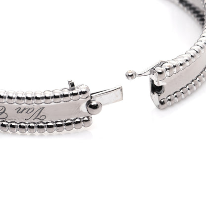 Van Cleef & Arpels 18K White Gold Perlee Signature Bangle Bracelet S 6 of 7
