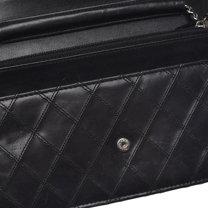 Chanel Lambskin Diamond Stitched Wallet On Chain WOC Black 9 of 10