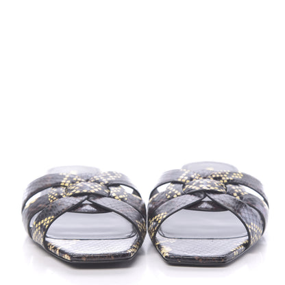 Saint Laurent Snakeskin Tribute 05 Slide Sandals 37 Moro 2 of 9