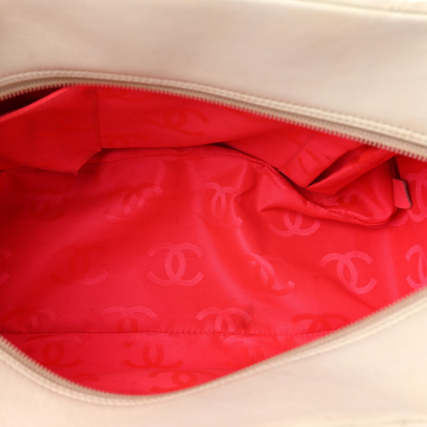 Calfskin Quilted Large Cambon Multipocket Reporter White