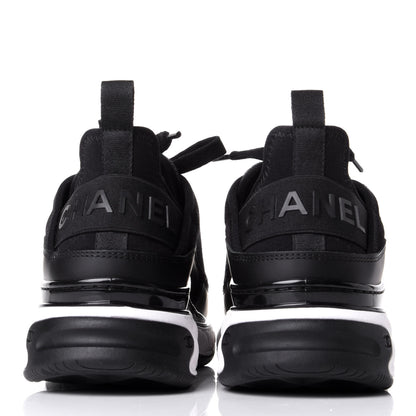 Chanel Velvet Calfskin Mixed Fibers CC Sneakers 38 Black 6 of 11