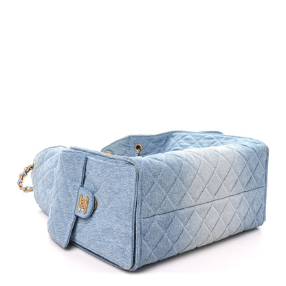 Chanel Washed Denim Quilted Medium Chanel 25 Handbag Blue 4 of 11