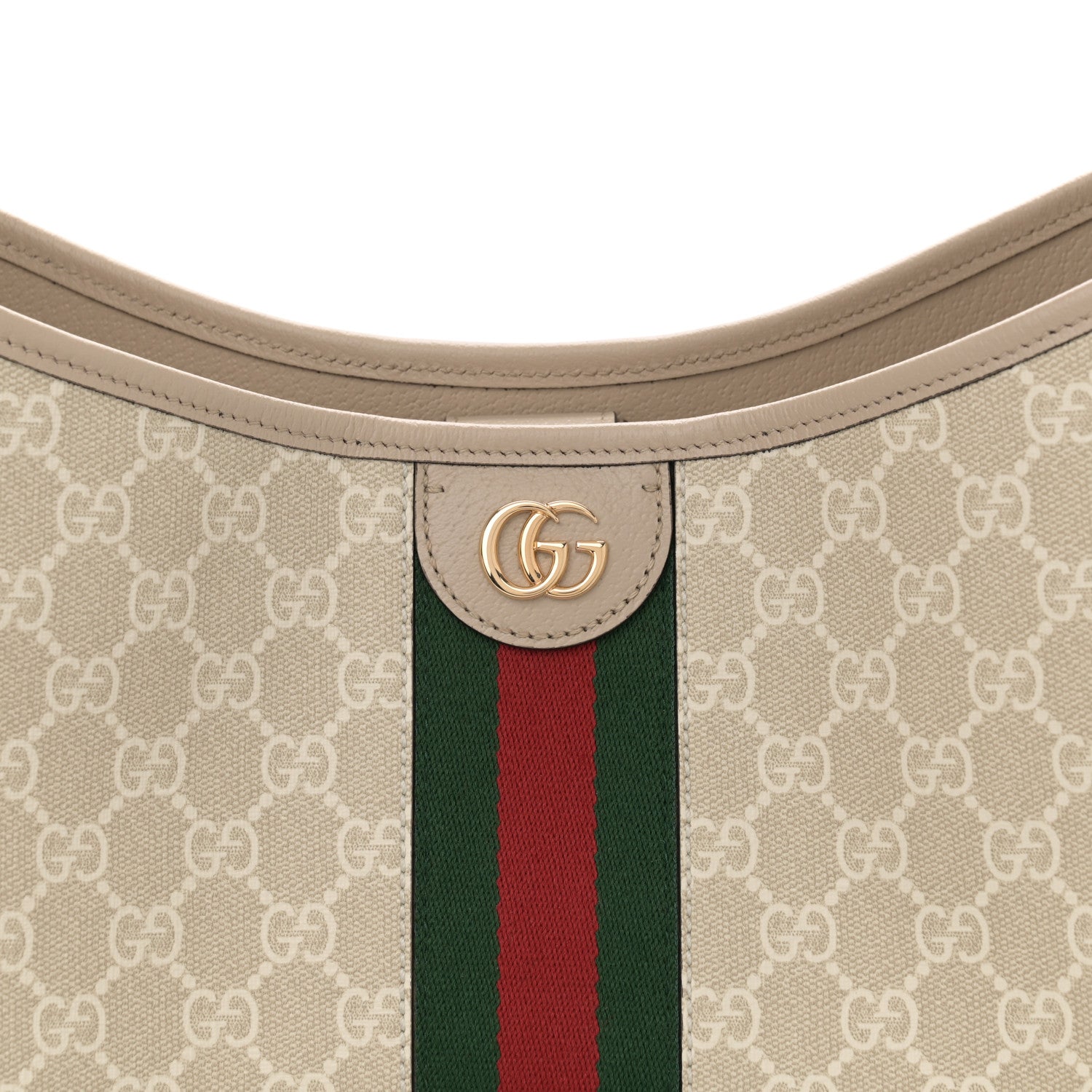 Gucci GG Supreme Monogram Web Large Ophidia Shoulder Bag Beige White Oatmeal 8 of 11