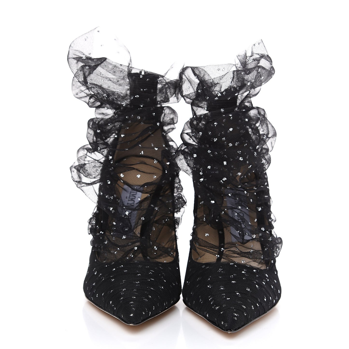 Suede Tulle Lavish 100 Pumps 37 Black Silver