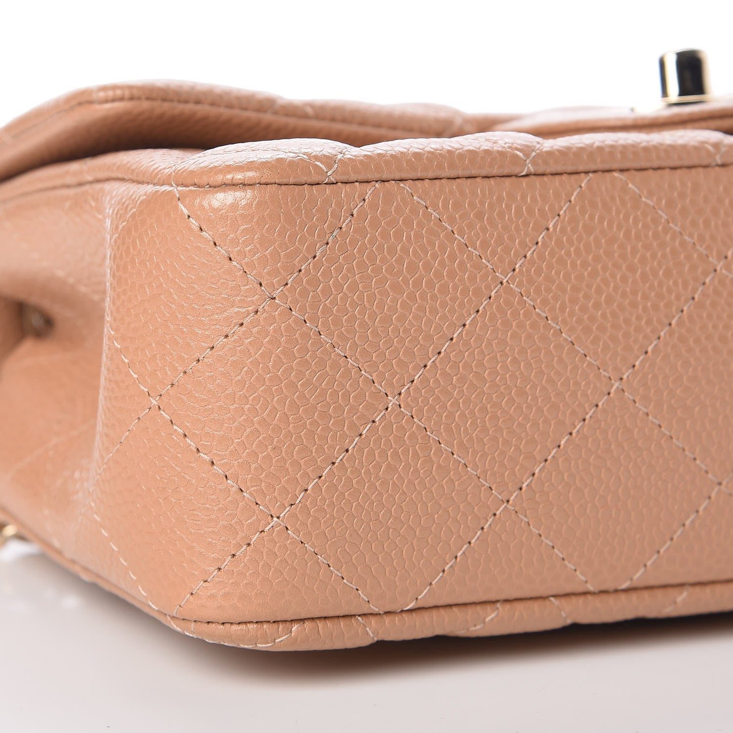 Chanel Caviar Quilted Mini Rectangular Flap Dark Beige 8 of 10