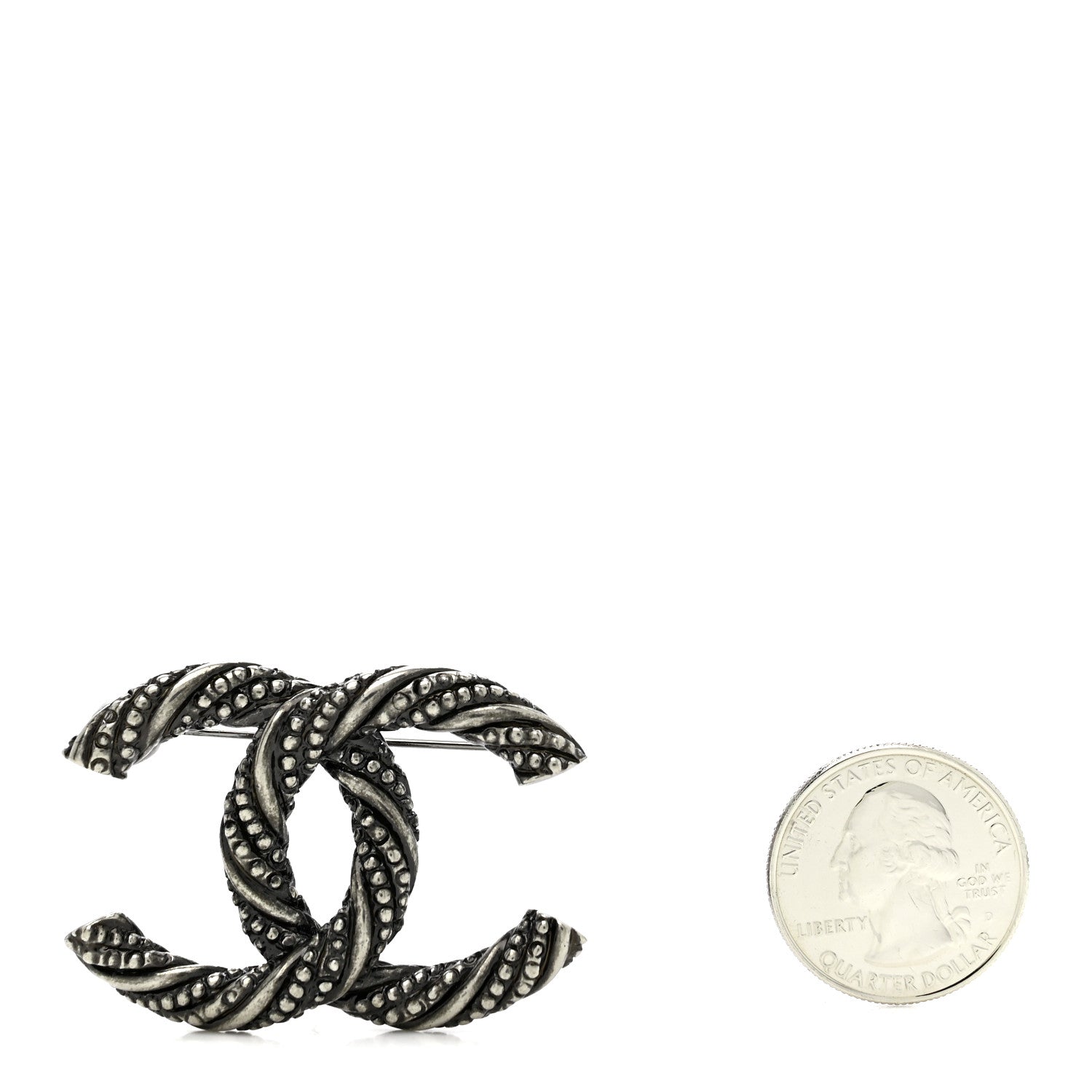 Chanel Ruthenium Twisted CC Brooch 2 of 4