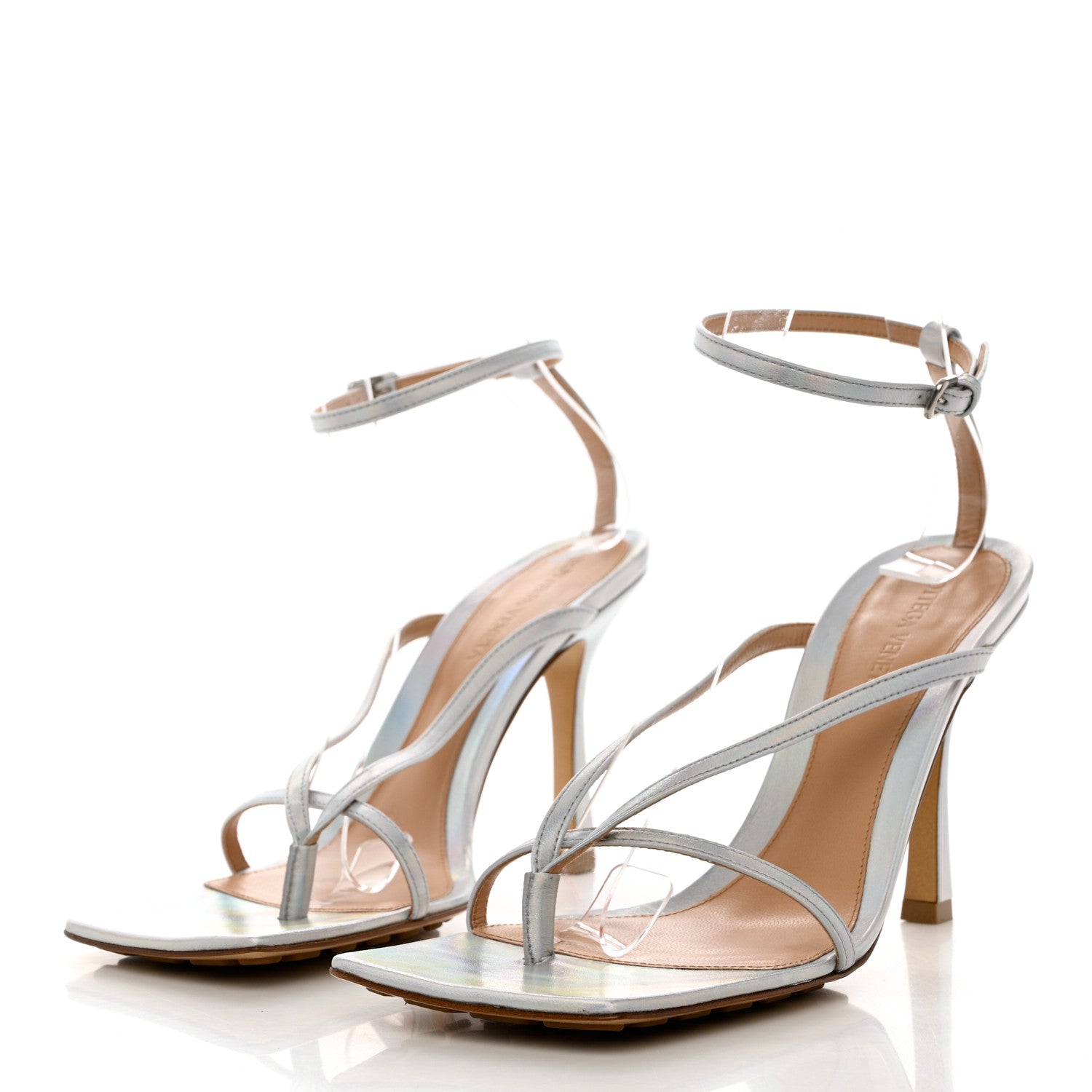 Bottega Veneta Laser Nappa Stretch Multi Strap 90mm Sandals 39 Moon Drop 3 of 8