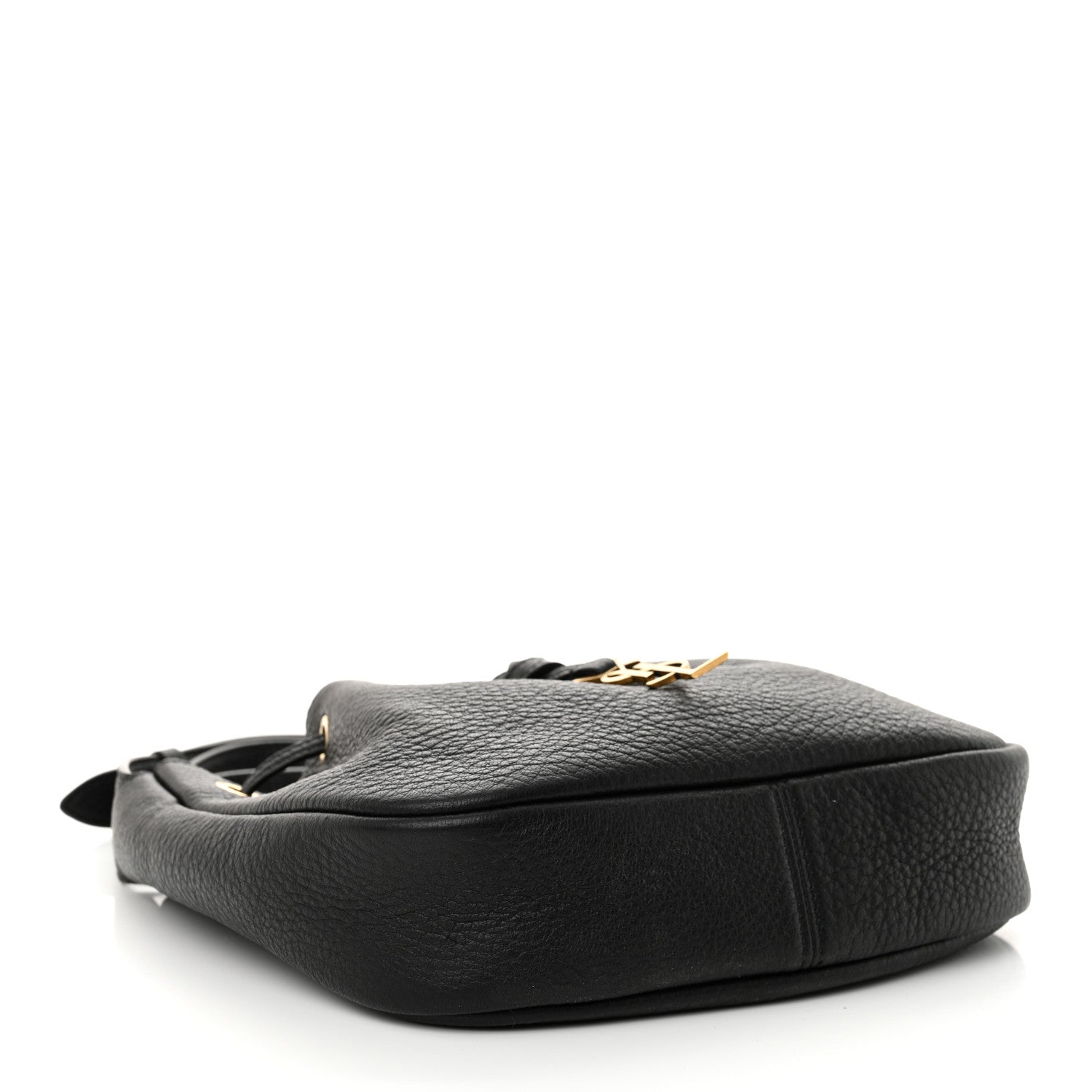 Saint Laurent Grained Calfskin Paris VII Mini Flat Hobo Black 4 of 11