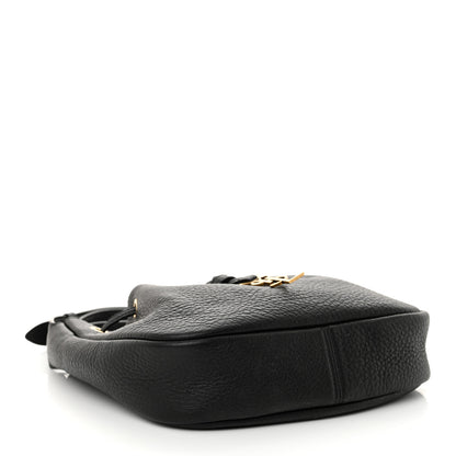 Saint Laurent Grained Calfskin Paris VII Mini Flat Hobo Black 4 of 11