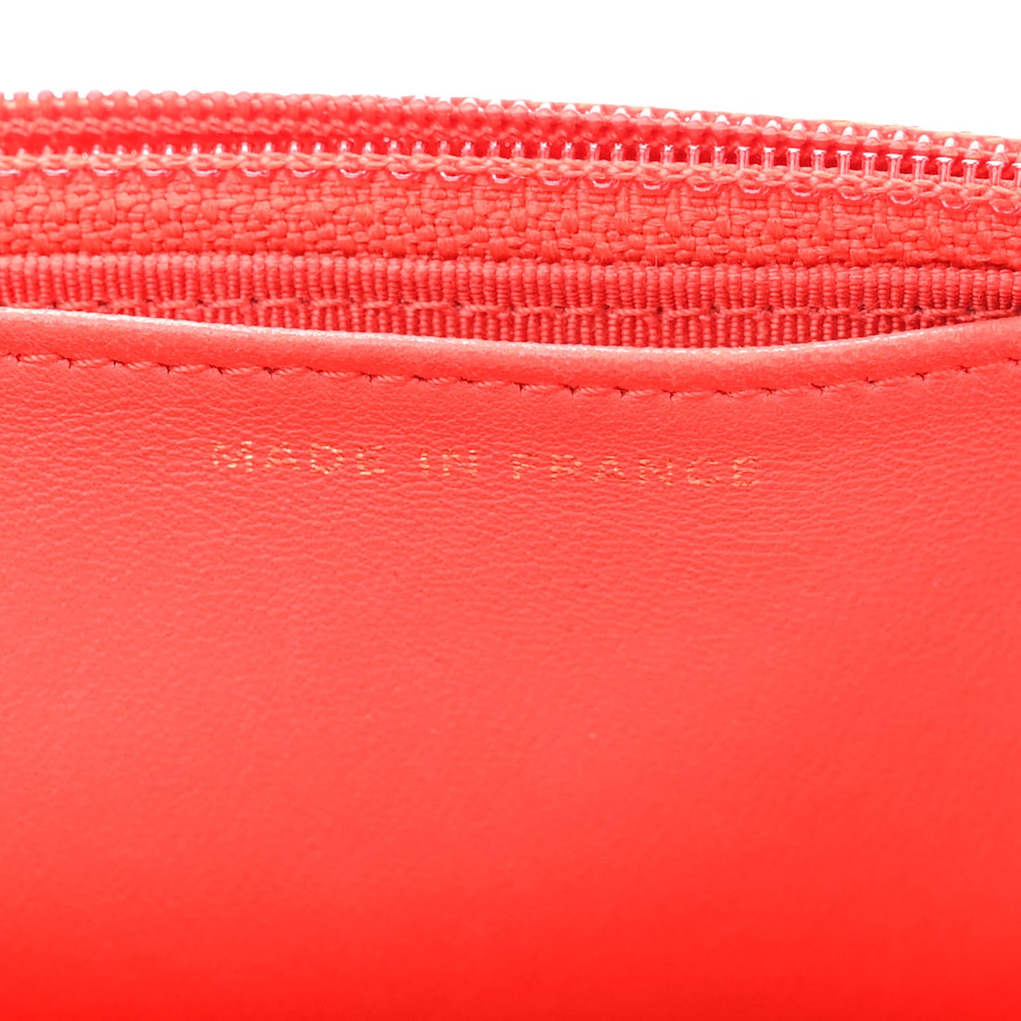 Lambskin Quilted Wallet On Chain WOC Red