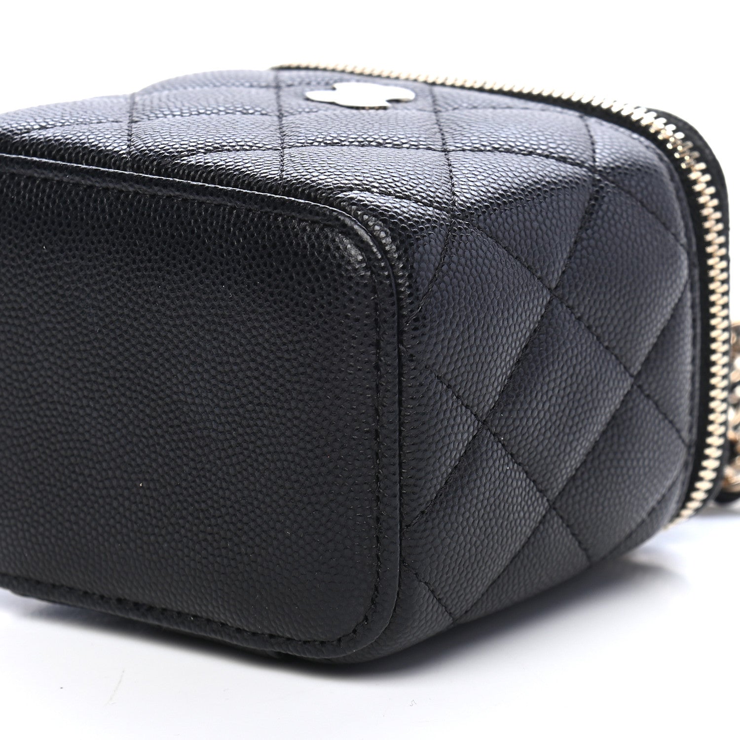 Chanel Caviar Quilted Mini Vanity Case With Chain Black 9 of 9