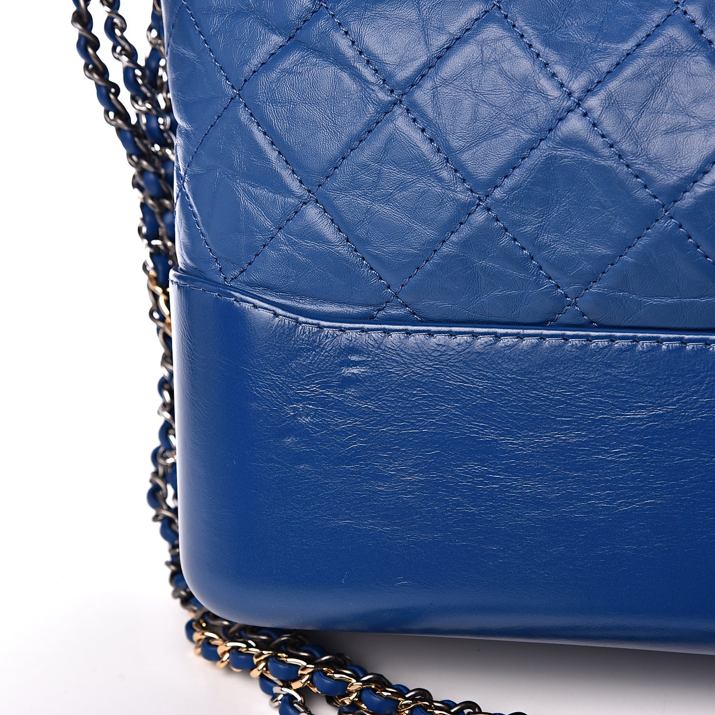 Aged Calfskin Quilted Medium Gabrielle Hobo Blue