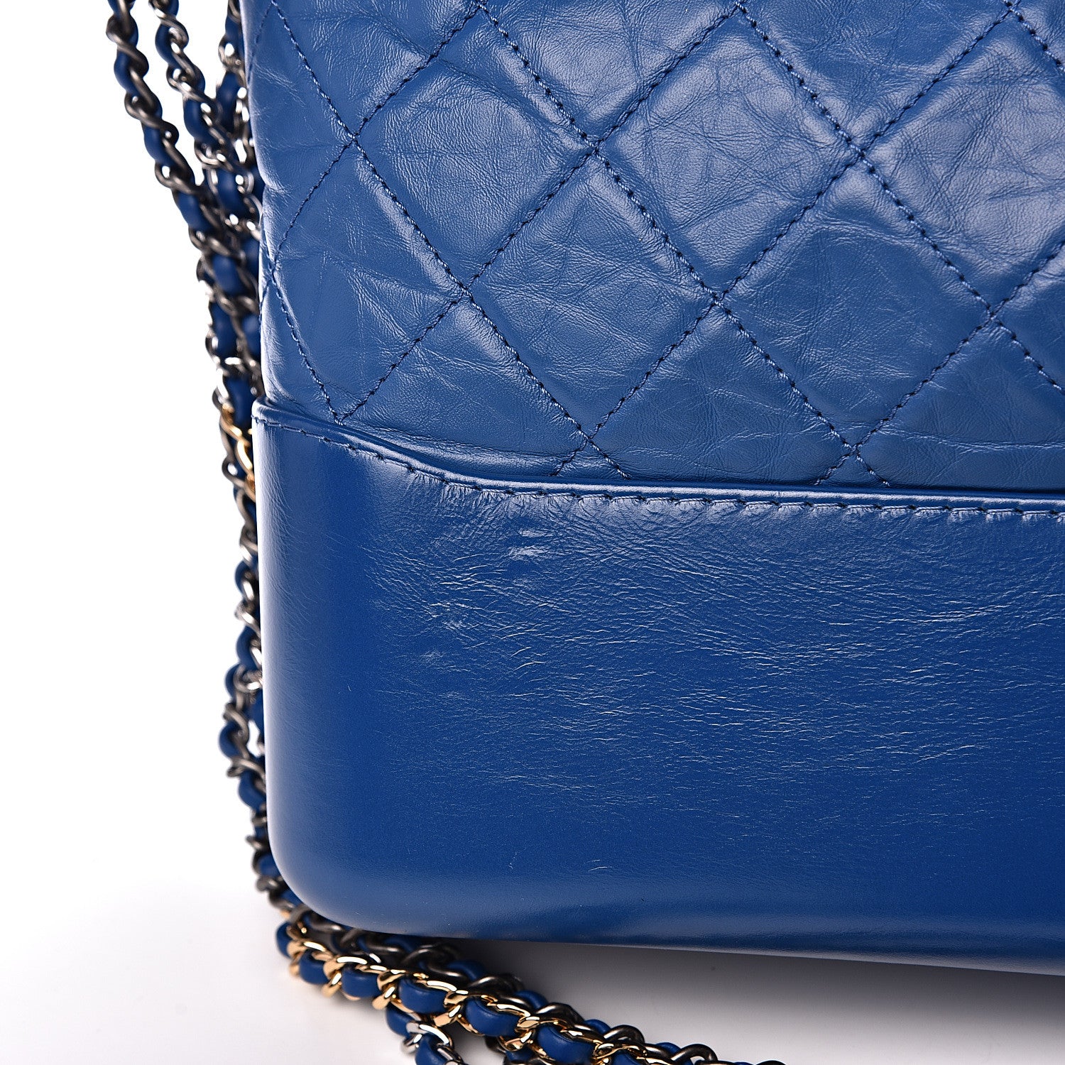 Chanel Aged Calfskin Quilted Medium Gabrielle Hobo Blue 12 of 12