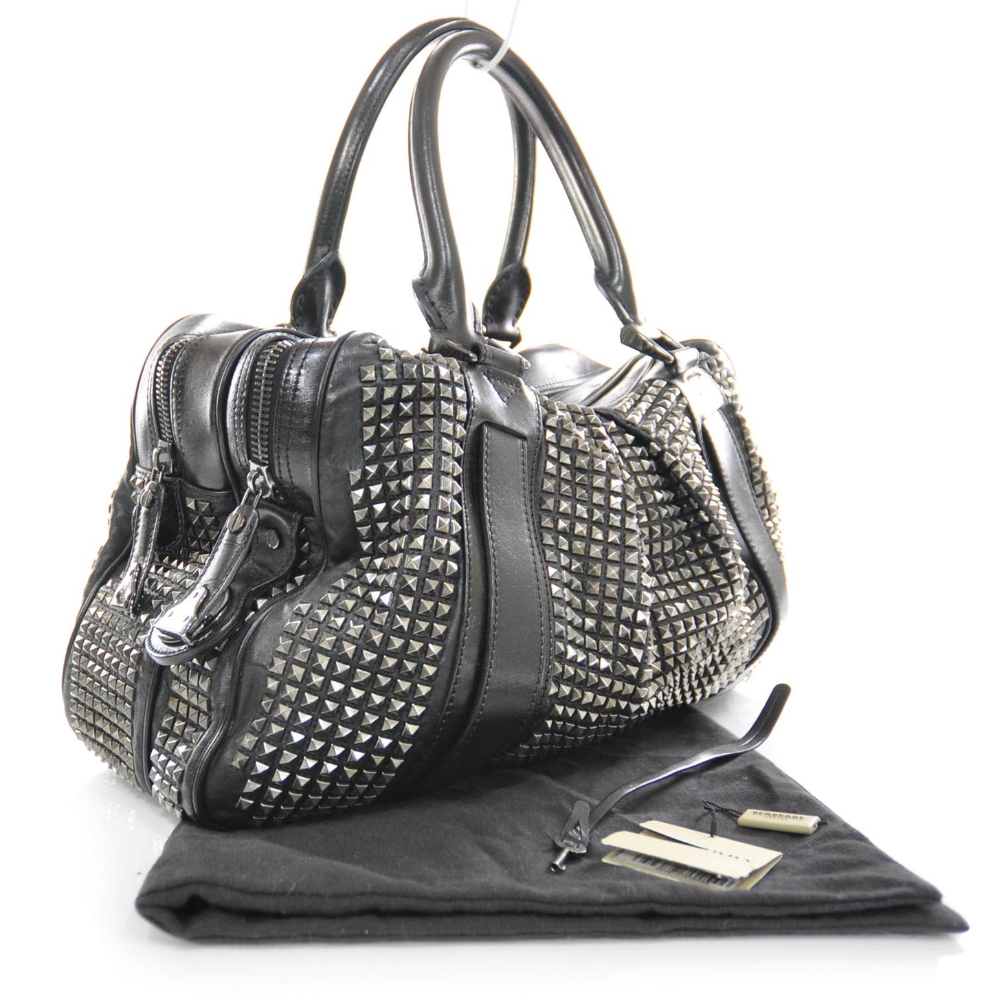 Prorsum Leather Studded Knight Satchel Black