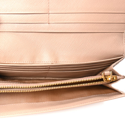 Prada Saffiano Metal Continental Flap Wallet Cammeo 5 of 9