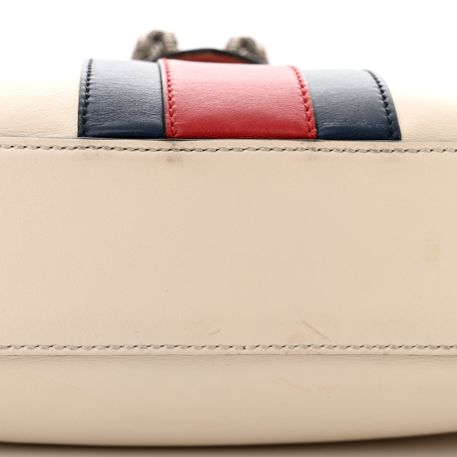 Gucci Calfskin Web Stripe Medium Dionysus Hobo White 13 of 18