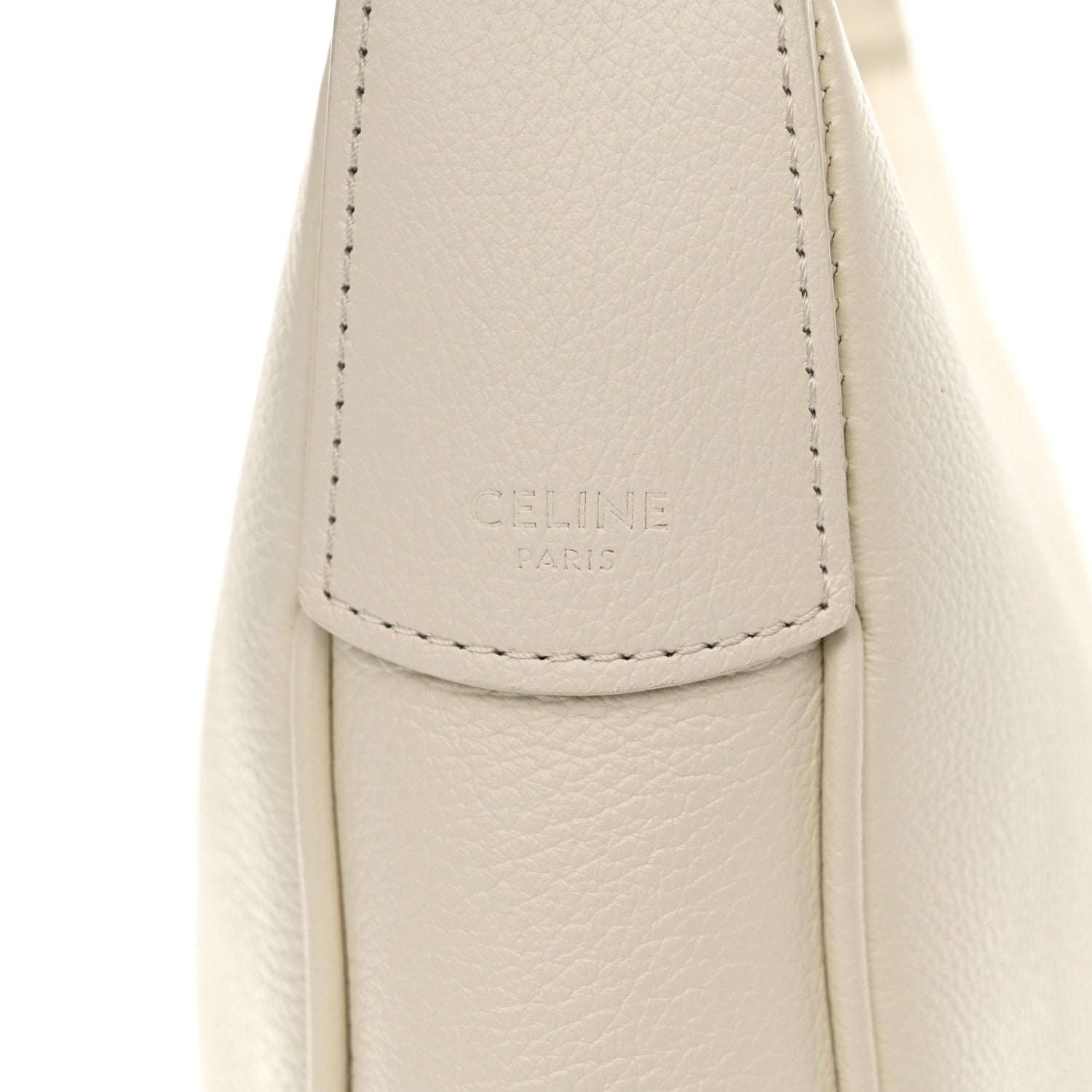 Celine Supple Calfskin Cuir Triomphe Small Heloise Shoulder Bag White Cotton 11 of 11