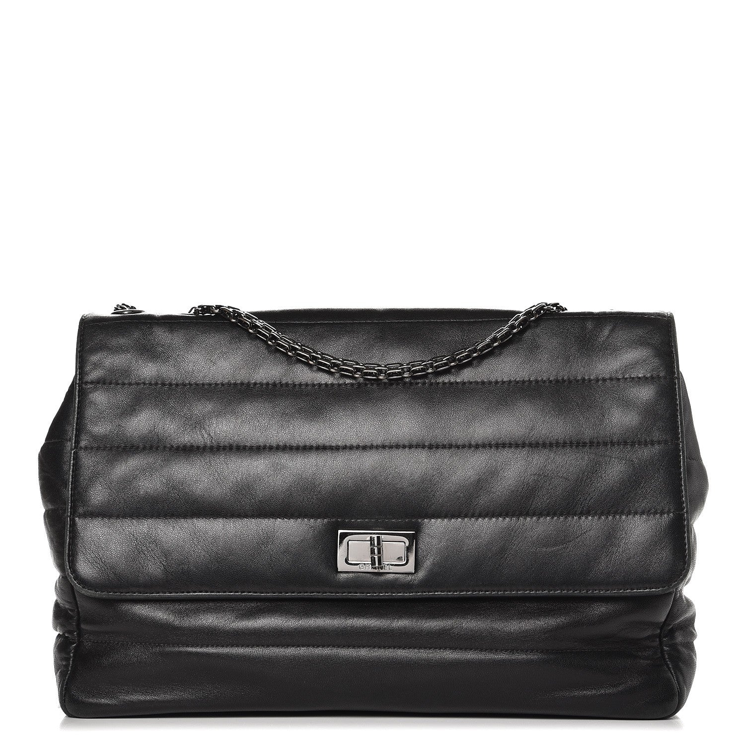 Chanel Lambskin Horizontal Quilt Jumbo Mademoiselle Flap Black 1 of 14