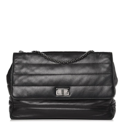 Chanel Lambskin Horizontal Quilt Jumbo Mademoiselle Flap Black 1 of 14