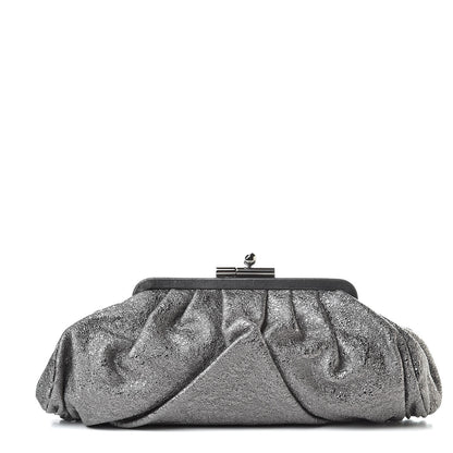 Chanel Metallic Crackled Calfskin Monte Carlo Clutch Dark Silver 1 of 8