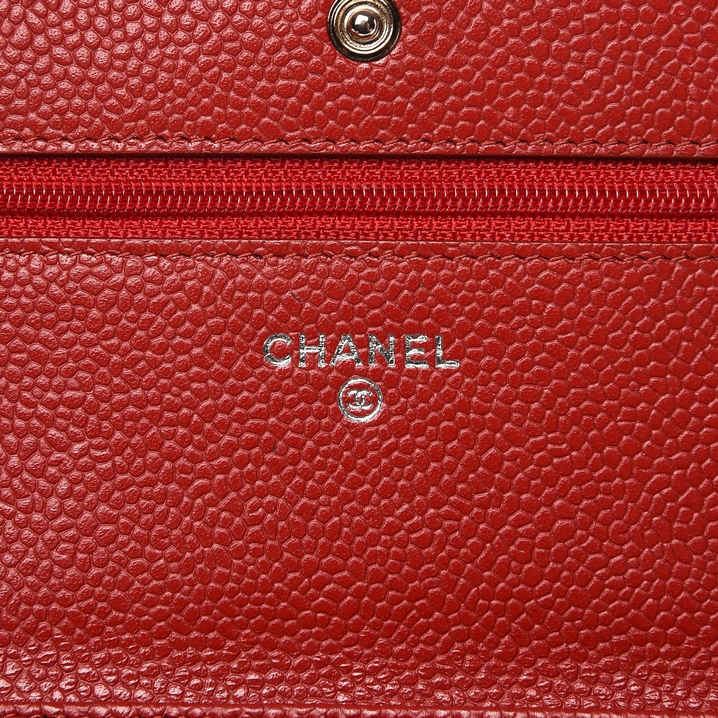 Caviar Quilted Wallet On Chain WOC Dark Red