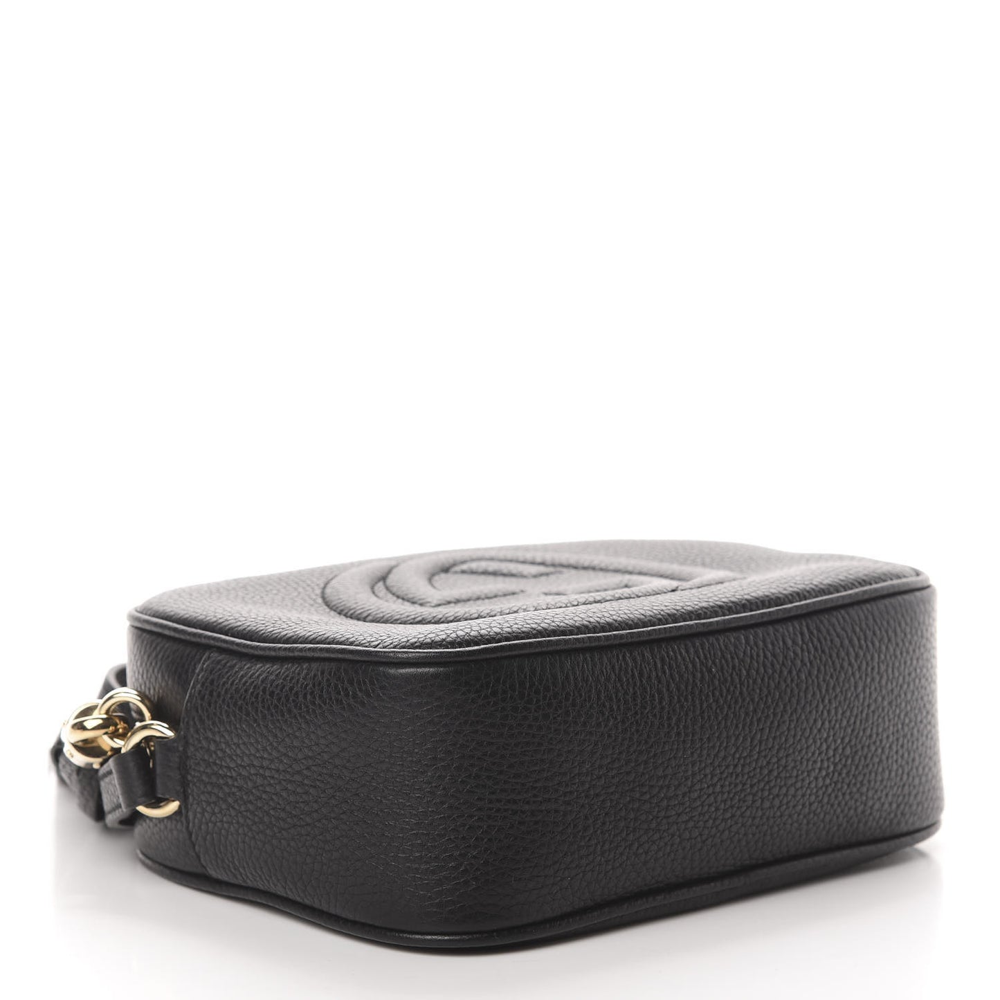 Pebbled Calfskin Small Soho Disco Bag Black