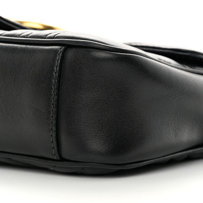 Gucci Calfskin Matelasse Mini GG Marmont Shoulder Bag Black 10 of 13