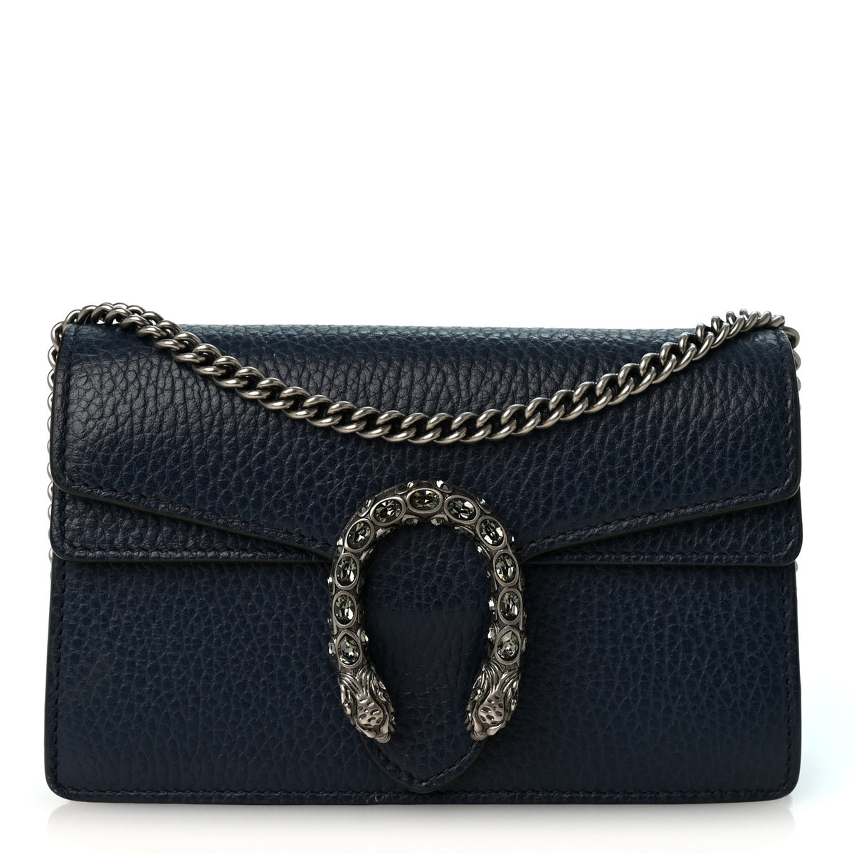 Gucci Dollar Calfskin Crystal Super Mini Dionysus Shoulder Bag Blue Agata Black Diamond 1 of 9