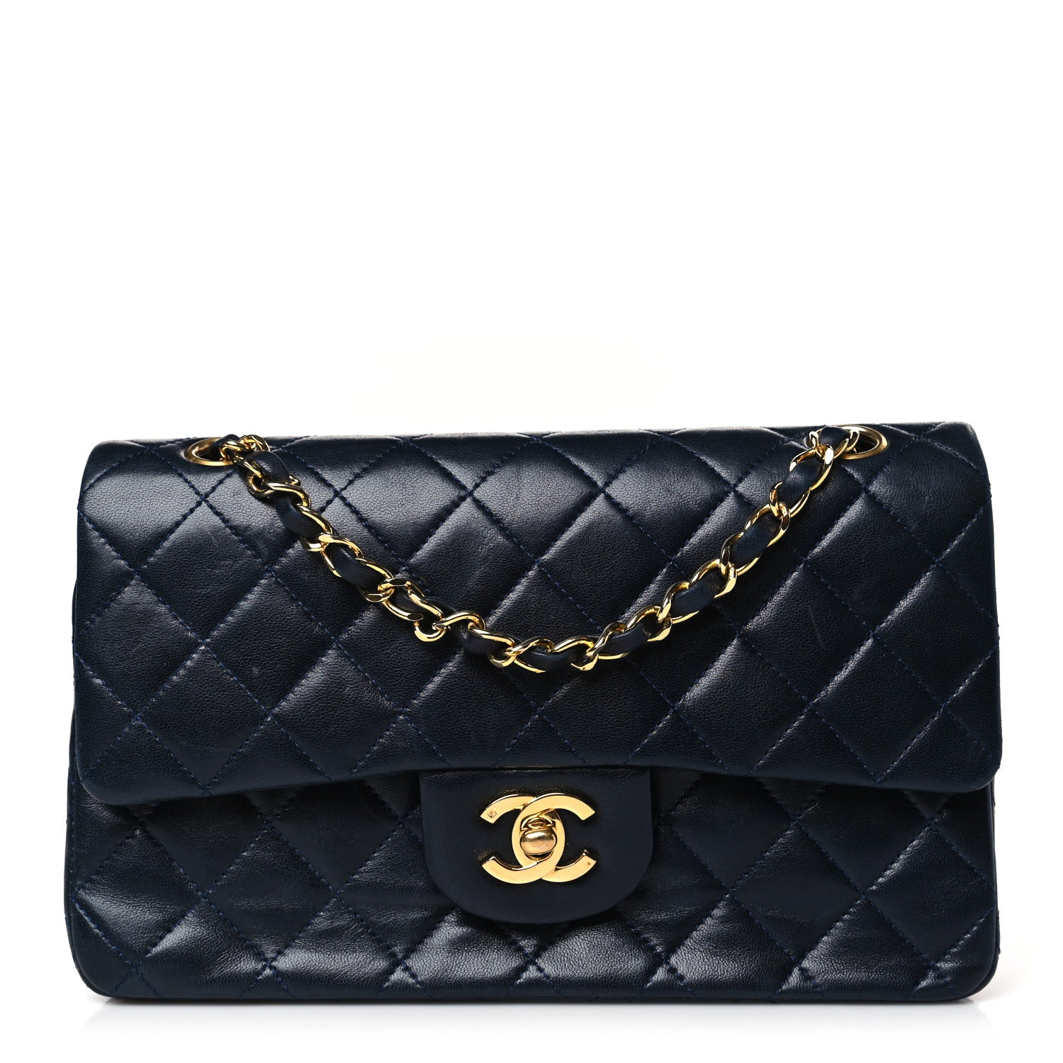 Chanel Lambskin Quilted Medium Double Flap Navy 1 of 10