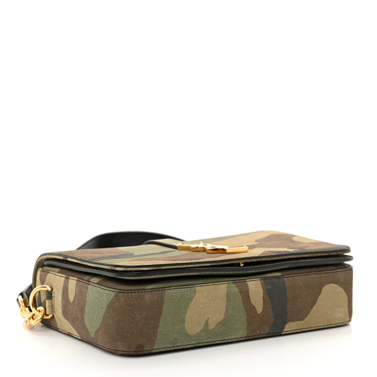 Suede Monogram University Camouflage Shoulder Bag Green