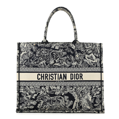 Christian Dior Canvas Embroidered Large Dioriviera Toile De Jouy Reverse Book Tote Blue 1 of 13