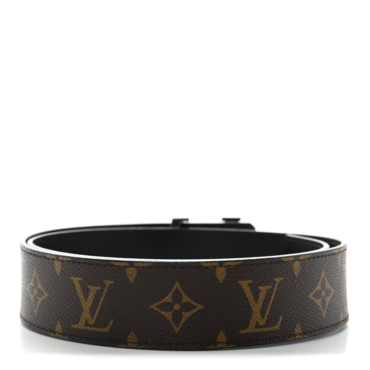 Calfskin Monogram 40mm LV Initiales Reversible Belt 85 34 Black