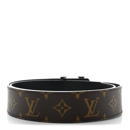 Louis Vuitton Calfskin Monogram 40mm LV Initiales Reversible Belt 85 34 Black 2 of 5