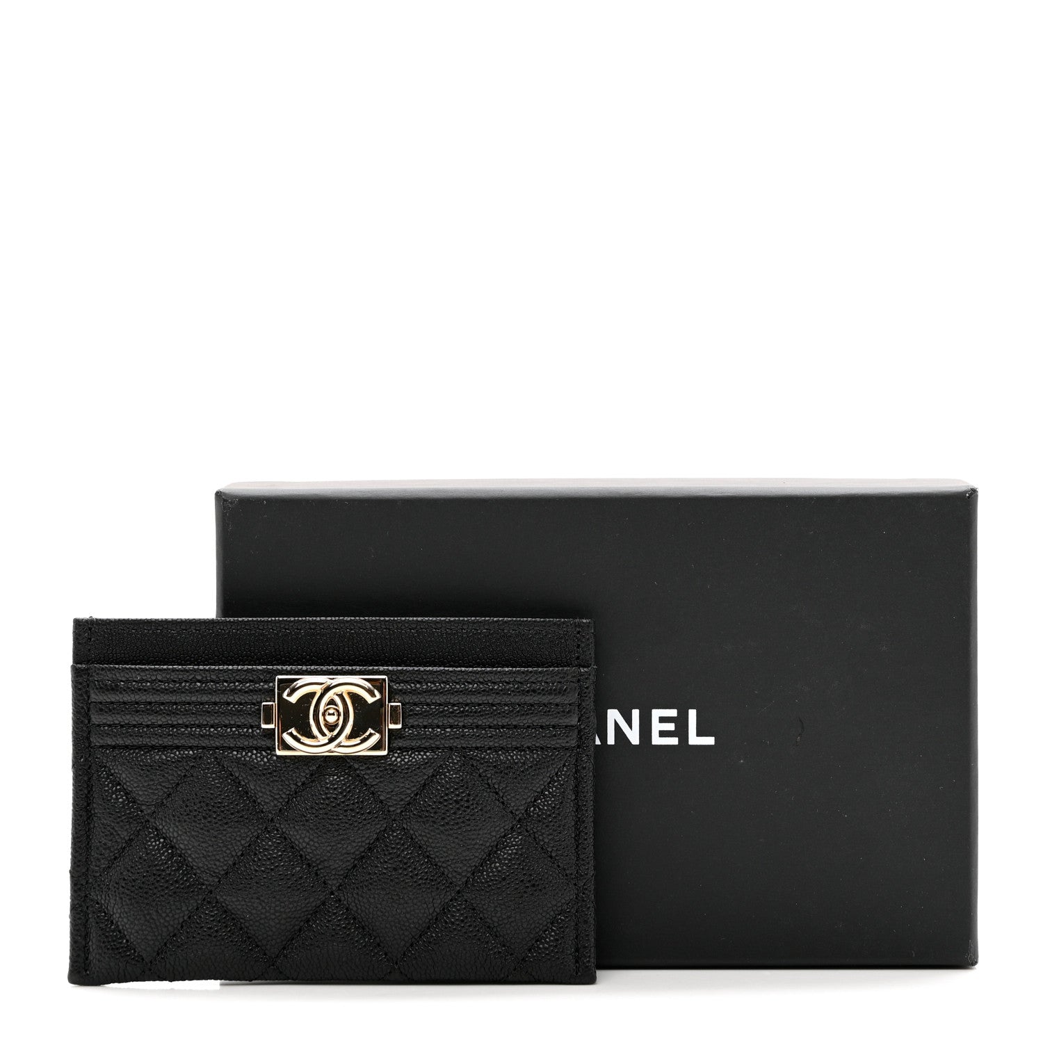 Chanel Caviar Quilted Boy Card Holder Black 9 of 9