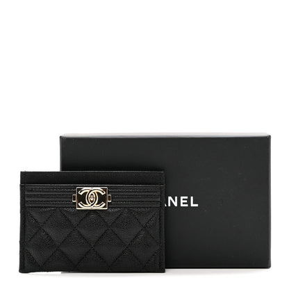 Chanel Caviar Quilted Boy Card Holder Black 9 of 9