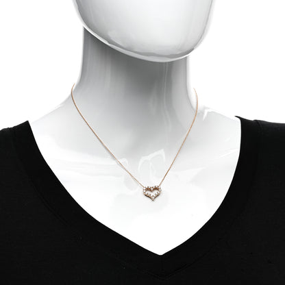 Tiffany 18K Rose Gold Diamond Small Heart Pendant Necklace 2 of 4