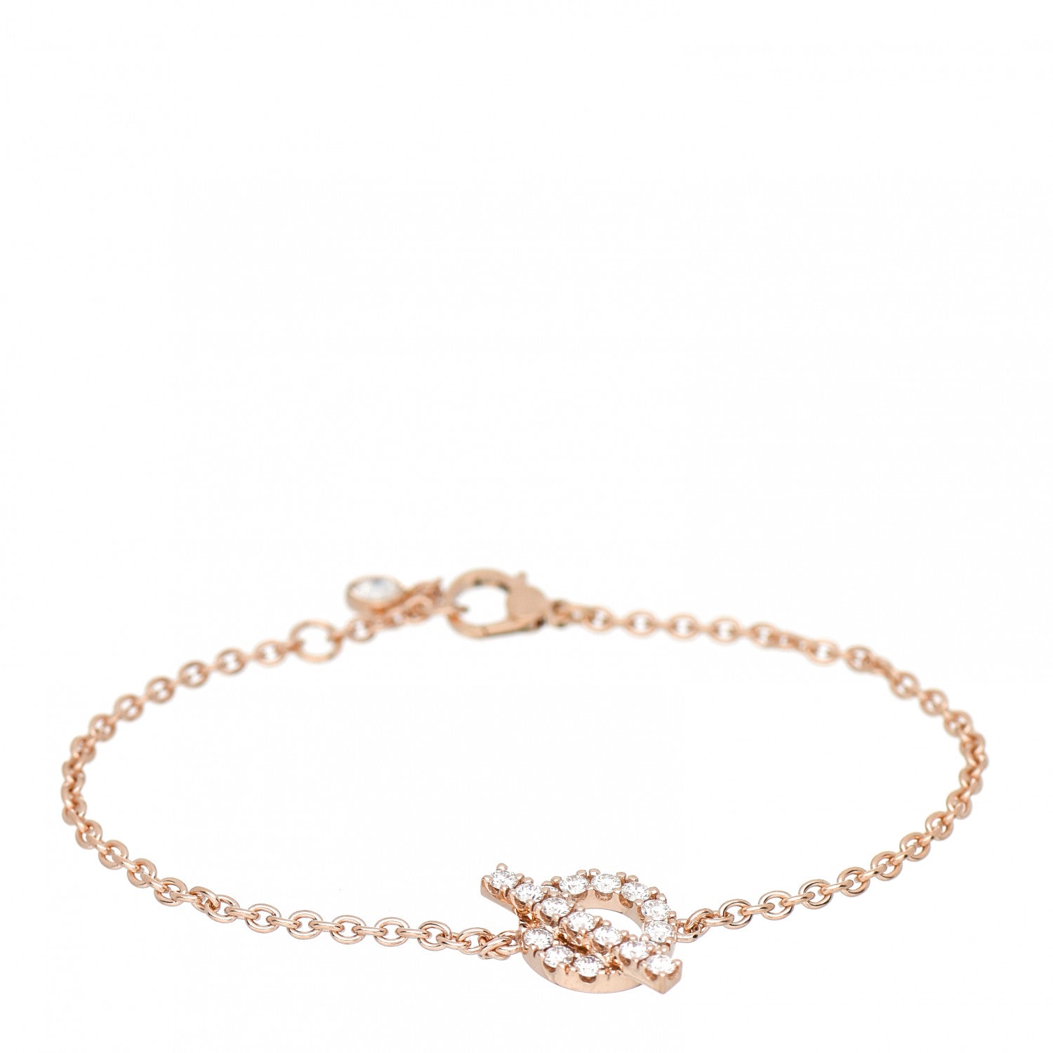 Hermes 18K Rose Gold Diamond Finesse Bracelet SH 1 of 5