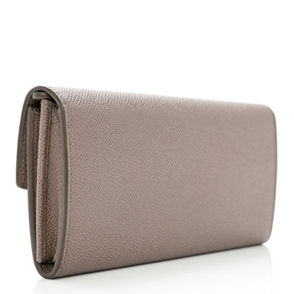 Salvatore Ferragamo Hammered Calfskin Gancini Wallet Caraway Seed 4 of 8