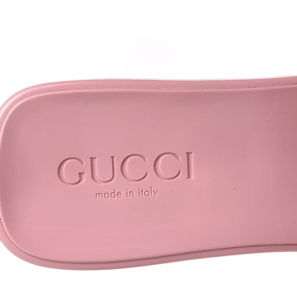 Gucci Rubber Gucci Logo Womens Platform 20/60mm Slide Sandals 36 Wild Rose 7 of 9