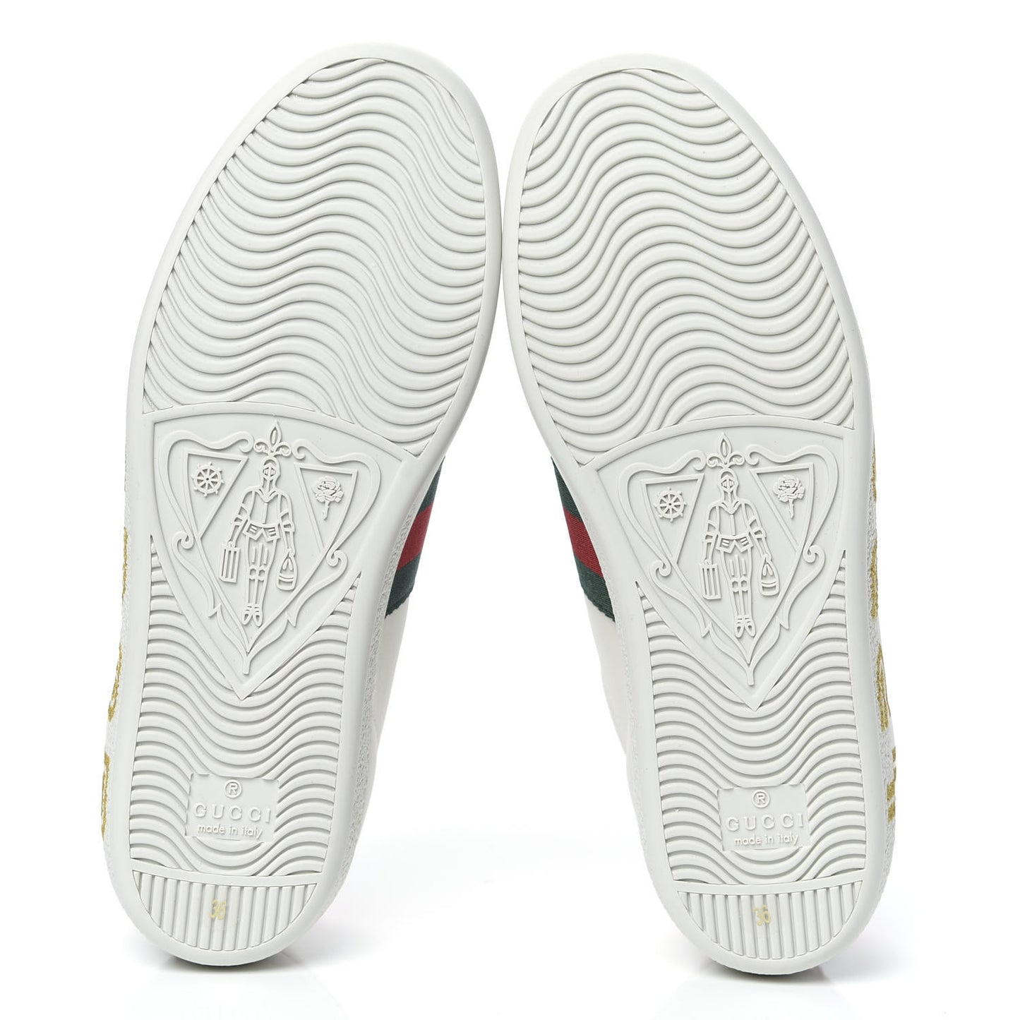 X SEGA Calfskin Ayers Web Guccy Womens Ace Sneakers 36 White