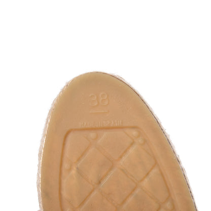 Chanel Linen CC Espadrilles 38 Beige Black 7 of 11