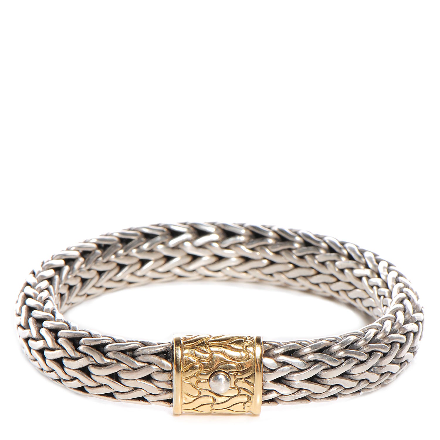 John Hardy Sterling Silver 14k Gold Classic Chain Bracelet Small 1 of 5