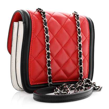 Chanel Lambskin Quilted Mini Graphic Flap Bag Red Black White 3 of 10