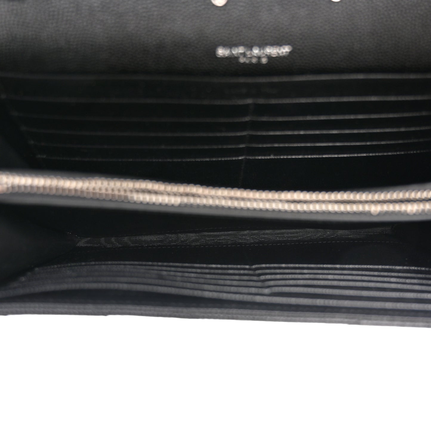 Grain De Poudre Matelasse Chevron Monogram Chain Wallet Black