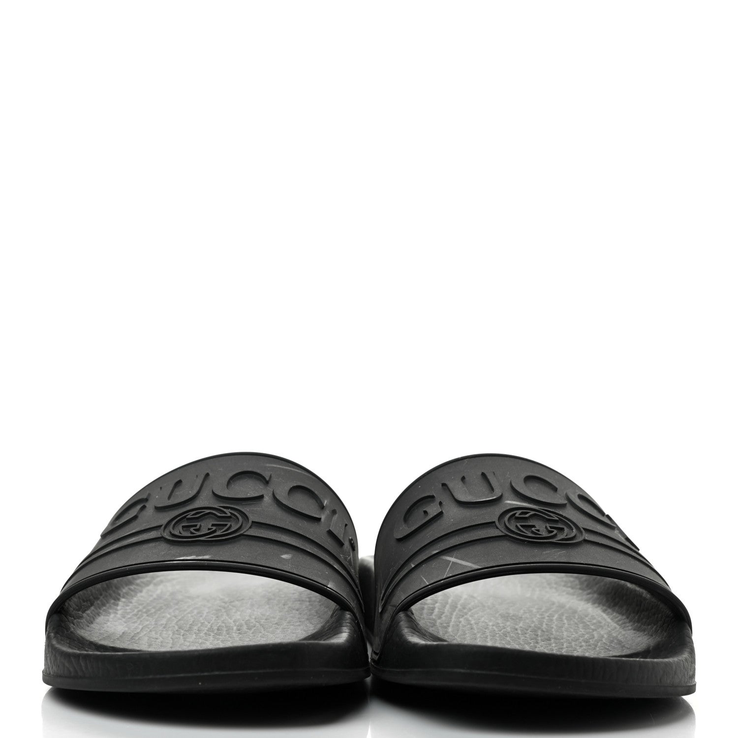 Gucci Rubber Womens Logo Slide Sandals 38 Black 2 of 7