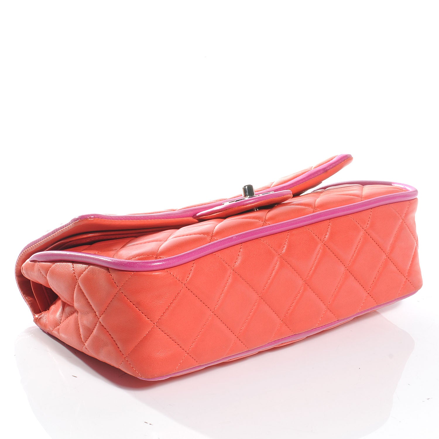 Chanel Lambskin Quilted Medium Double Flap Coral 4 of 7