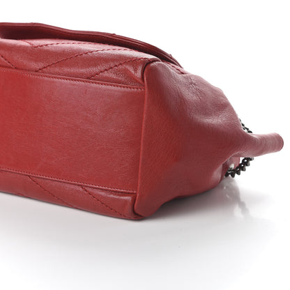 Saint Laurent Pebbled Lambskin Chevron Monogram Small Nolita Rouge 7 of 9