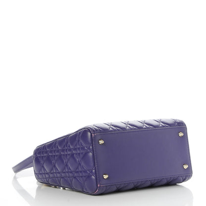 Christian Dior Lambskin Cannage Medium Lady Dior Purple 5 of 12